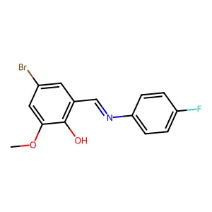 4-Bromo-2-{[(4-fluorophenyl)imino]methyl}-6-methoxybenzenol structure