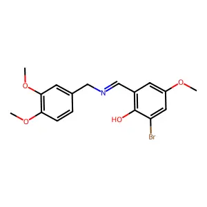 2-Bromo-6-{[(3,4-dimethoxybenzyl)imino]methyl}-4-methoxybenzenol structure