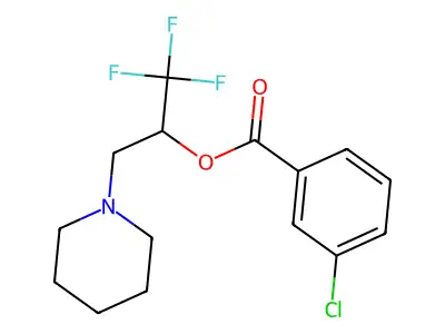 2,2,2-Trifluoro-1-(piperidinomethyl)ethyl 3-chlorobenzenecarboxylate structure