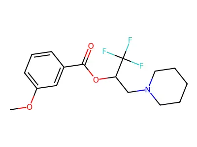2,2,2-Trifluoro-1-(piperidinomethyl)ethyl 3-methoxybenzenecarboxylate structure