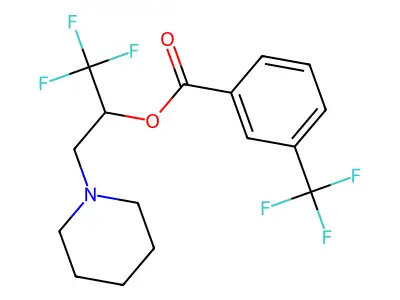 2,2,2-Trifluoro-1-(piperidinomethyl)ethyl 3-(trifluoromethyl)benzenecarboxylate structure