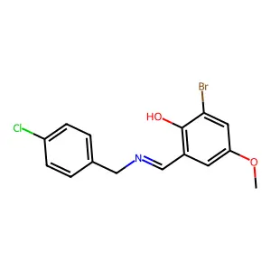 2-Bromo-6-{[(4-chlorobenzyl)imino]methyl}-4-methoxybenzenol structure