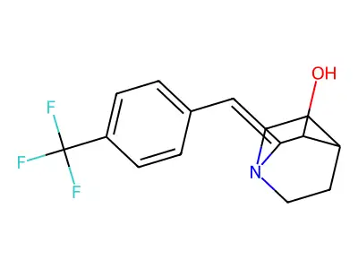 2-{[4-(Trifluoromethyl)phenyl]methylidene}-1-azabicyclo[2.2.2]octan-3-ol structure