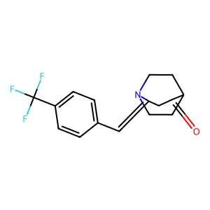 (2E)-2-{[4-(trifluoromethyl)phenyl]methylidene}-1-azabicyclo[3.2.2]nonan-4-one structure