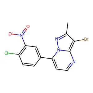 3-Bromo-7-(4-chloro-3-nitrophenyl)-2-methylpyrazolo[1,5-a]pyrimidine structure