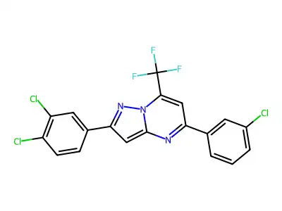 5-(3-chlorophenyl)-2-(3,4-dichlorophenyl)-7-(trifluoromethyl)pyrazolo[1,5-a]pyrimidine structure