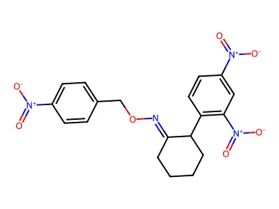 2-(2,4-dinitrophenyl)-N-[(4-nitrophenyl)methoxy]cyclohexan-1-imine structure