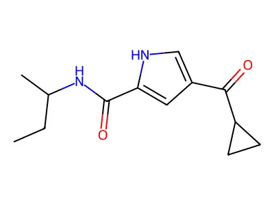 N-(sec-butyl)-4-(cyclopropylcarbonyl)-1H-pyrrole-2-carboxamide structure