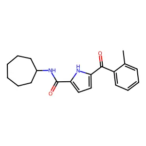 N-cycloheptyl-5-(2-methylbenzoyl)-1H-pyrrole-2-carboxamide structure