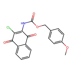 4-methoxybenzyl N-(3-chloro-1,4-dioxo-1,4-dihydro-2-naphthalenyl)carbamate structure