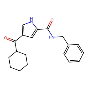 N-benzyl-4-(cyclohexylcarbonyl)-1H-pyrrole-2-carboxamide structure