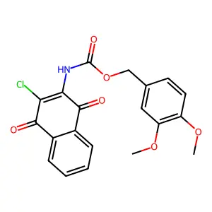 3,4-dimethoxybenzyl N-(3-chloro-1,4-dioxo-1,4-dihydro-2-naphthalenyl)carbamate structure