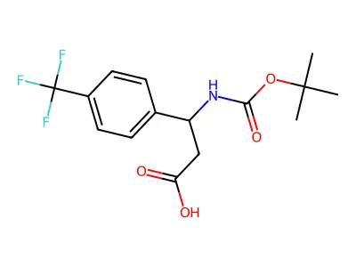 3-Tert-butoxycarbonylamino-3-(4-trifluoromethyl-phenyl)-propionic acid structure