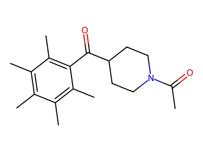 1-[4-(2,3,4,5,6-Pentamethylbenzoyl)piperidino]-1-ethanone structure