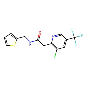 2-[3-chloro-5-(trifluoromethyl)-2-pyridinyl]-N-(2-thienylmethyl)acetamide structure