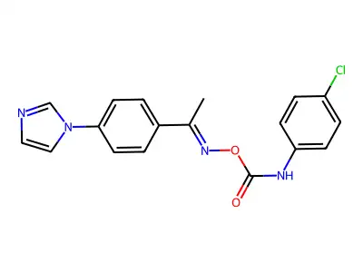 [1-(4-imidazol-1-ylphenyl)ethylideneamino] N-(4-chlorophenyl)carbamate structure