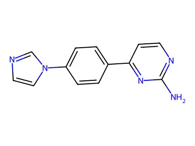 4-[4-(1H-imidazol-1-yl)phenyl]-2-pyrimidinamine structure