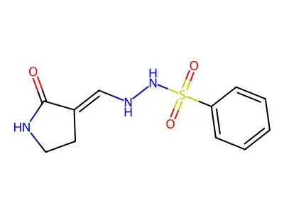 N'-[(2-oxo-3-pyrrolidinylidene)methyl]benzenesulfonohydrazide structure