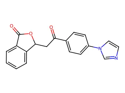 3-{2-[4-(1H-imidazol-1-yl)phenyl]-2-oxoethyl}-2-benzofuran-1(3H)-one structure