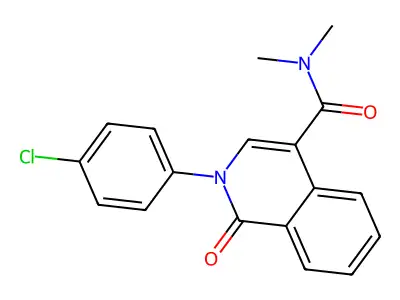 2-(4-chlorophenyl)-N,N-dimethyl-1-oxo-1,2-dihydro-4-isoquinolinecarboxamide structure