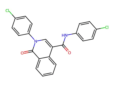 N,2-bis(4-chlorophenyl)-1-oxo-1,2-dihydro-4-isoquinolinecarboxamide structure