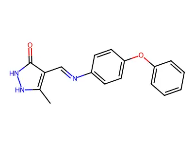 5-methyl-4-[(4-phenoxyanilino)methylene]-2,4-dihydro-3H-pyrazol-3-one structure
