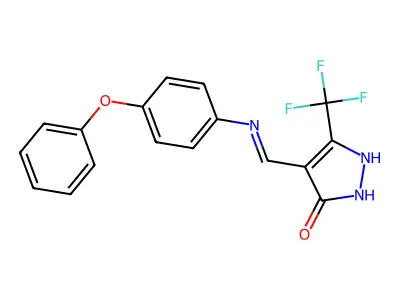 4-[(4-phenoxyanilino)methylene]-5-(trifluoromethyl)-2,4-dihydro-3H-pyrazol-3-one structure