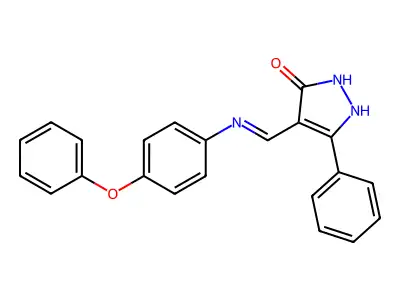 4-[(4-phenoxyanilino)methylene]-5-phenyl-2,4-dihydro-3H-pyrazol-3-one structure