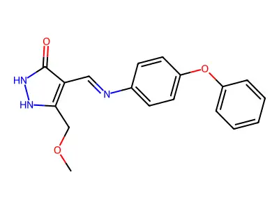 5-(methoxymethyl)-4-[(4-phenoxyanilino)methylene]-2,4-dihydro-3H-pyrazol-3-one structure