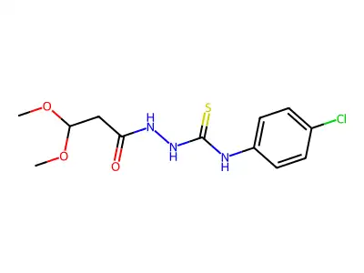N-(4-chlorophenyl)-2-(3,3-dimethoxypropanoyl)-1-hydrazinecarbothioamide structure