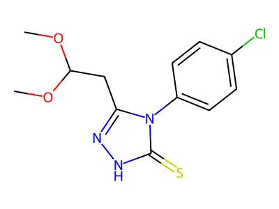 4-(4-chlorophenyl)-5-(2,2-dimethoxyethyl)-4H-1,2,4-triazole-3-thiol structure