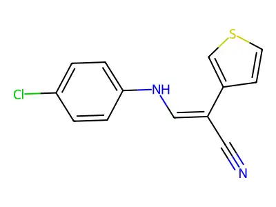 (Z)-3-(4-chloroanilino)-2-thiophen-3-ylprop-2-enenitrile structure