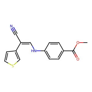 Methyl 4-{[2-cyano-2-(thiophen-3-YL)eth-1-EN-1-YL]amino}benzoate structure