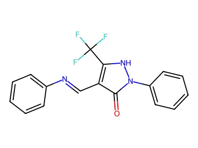 4-(anilinomethylene)-2-phenyl-5-(trifluoromethyl)-2,4-dihydro-3H-pyrazol-3-one structure