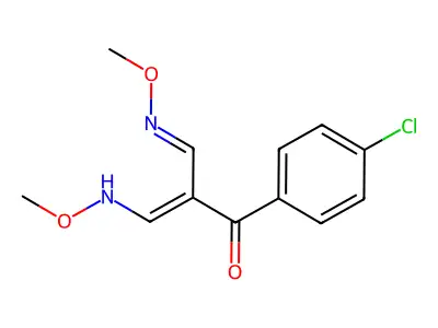 1-(4-Chlorophenyl)-3-(methoxyamino)-2-(methoxyiminomethyl)prop-2-en-1-one structure