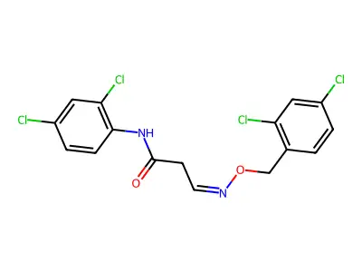 N-(2,4-dichlorophenyl)-3-[(2,4-dichlorophenyl)methoxyimino]propanamide structure