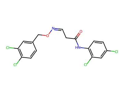 N-(2,4-dichlorophenyl)-3-[(3,4-dichlorophenyl)methoxyimino]propanamide structure
