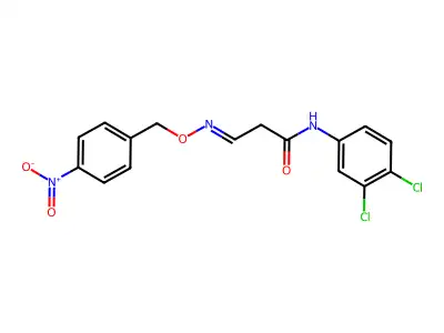 N-(3,4-dichlorophenyl)-3-{[(4-nitrobenzyl)oxy]imino}propanamide structure