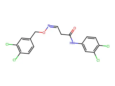 N-(3,4-dichlorophenyl)-3-[(3,4-dichlorophenyl)methoxyimino]propanamide structure