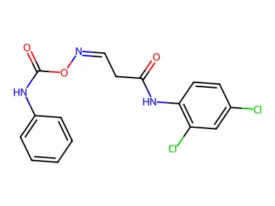 [[3-(2,4-dichloroanilino)-3-oxopropylidene]amino] N-phenylcarbamate structure