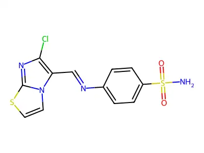 4-{[(6-Chloroimidazo[2,1-b][1,3]thiazol-5-yl)methylene]amino}benzenesulfonamide structure