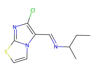 N-[(6-chloroimidazo[2,1-b][1,3]thiazol-5-yl)methylene]-2-butanamine structure