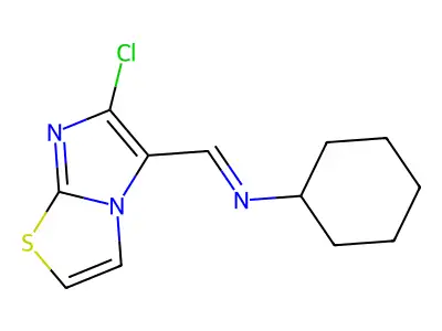 N-[(6-chloroimidazo[2,1-b][1,3]thiazol-5-yl)methylene]cyclohexanamine structure