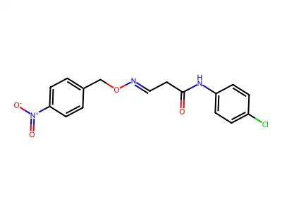 N-(4-chlorophenyl)-3-[(4-nitrophenyl)methoxyimino]propanamide structure