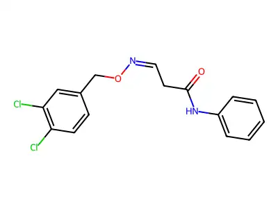 3-[[(3,4-Dichlorophenyl)methoxy]imino]-N-phenylpropanamide structure