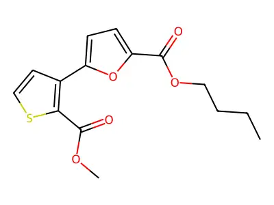 Butyl5-(2-(methoxycarbonyl)-3-thienyl)-2-furoate structure