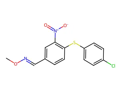4-[(4-Chlorophenyl)thio]-3-nitrobenzaldehyde O-methyloxime structure