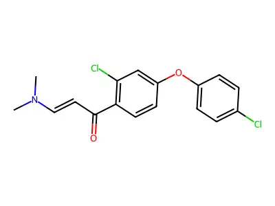 1-[2-Chloro-4-(4-chlorophenoxy)phenyl]-3-(dimethylamino)-2-propen-1-one structure