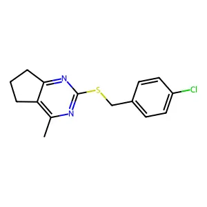 2-((4-Chlorobenzyl)sulfanyl)-4-methyl-6,7-dihydro-5H-cyclopenta(d)pyrimidine structure
