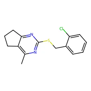 2-((2-Chlorobenzyl)sulfanyl)-4-methyl-6,7-dihydro-5H-cyclopenta(d)pyrimidine structure